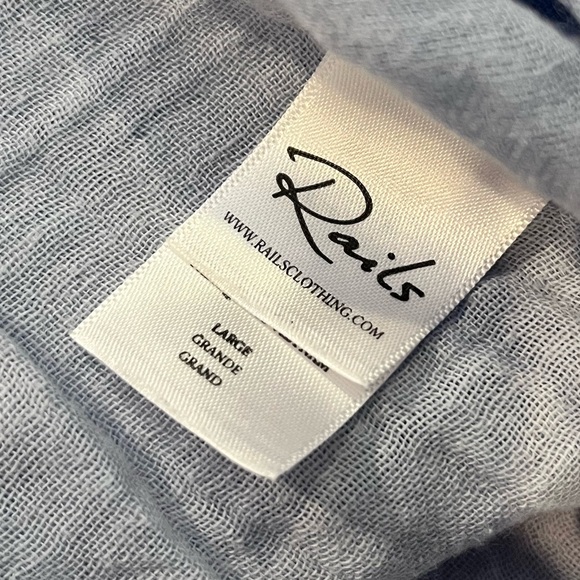 Rails Women’s L Ellis Bluebell Cotton Gauze Long Sleeve Button Up Blouse - Picture 12 of 13